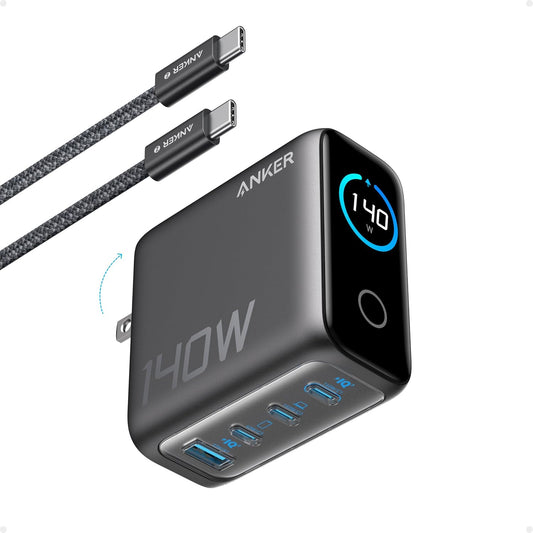 40W 4-Port GaN Desktop Charger Block with Smart Display