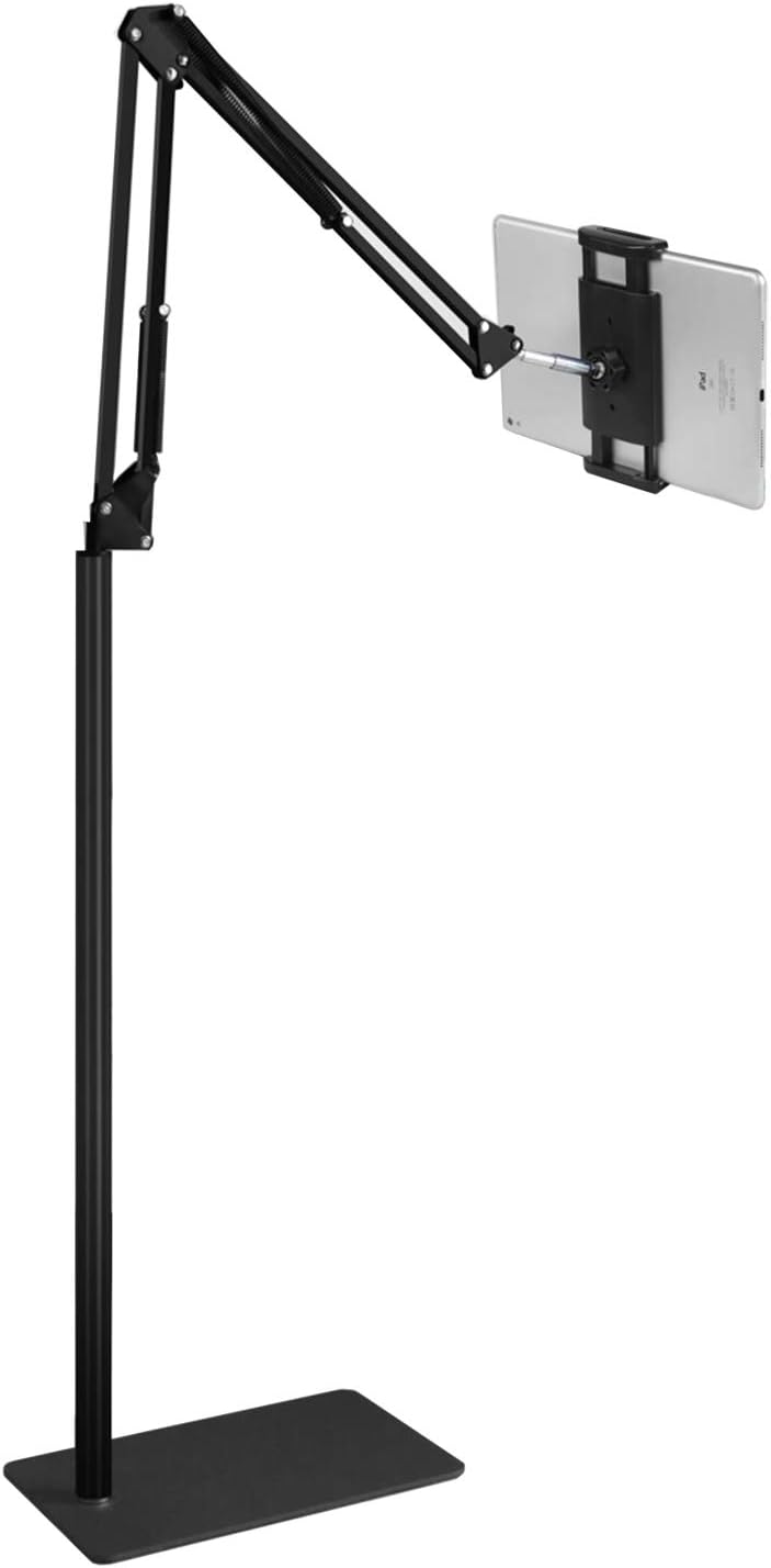 Adjustable Tablet & Phone Floor Stand with Heavy Metal Base
