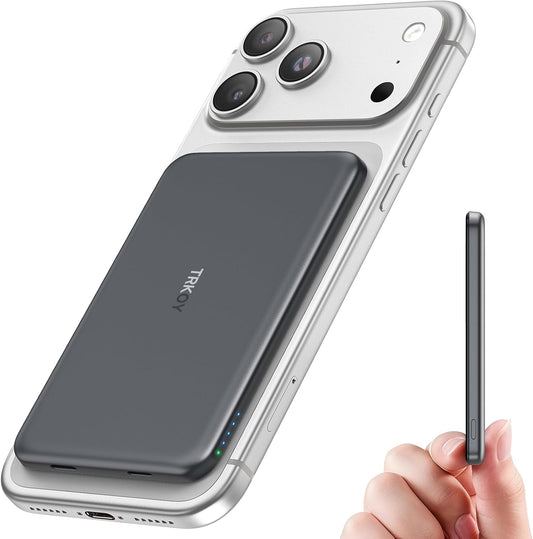 Slim 5,000mAh Magnetic Wireless Power Bank (Graphite Gray)
