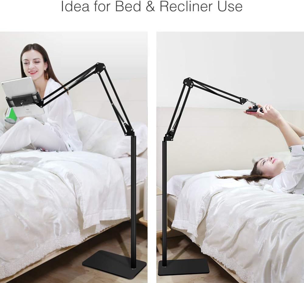 Adjustable Tablet & Phone Floor Stand with Heavy Metal Base
