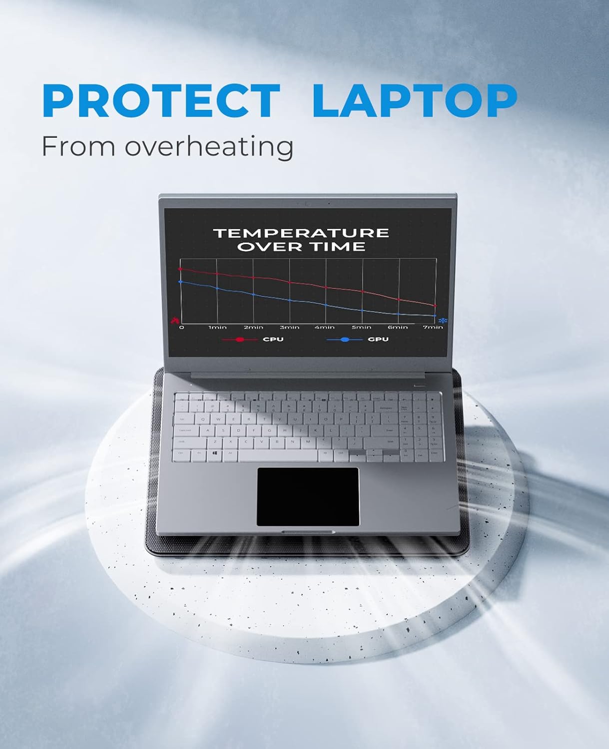 Slim Portable Laptop Cooling Pad with Multi-Fan System