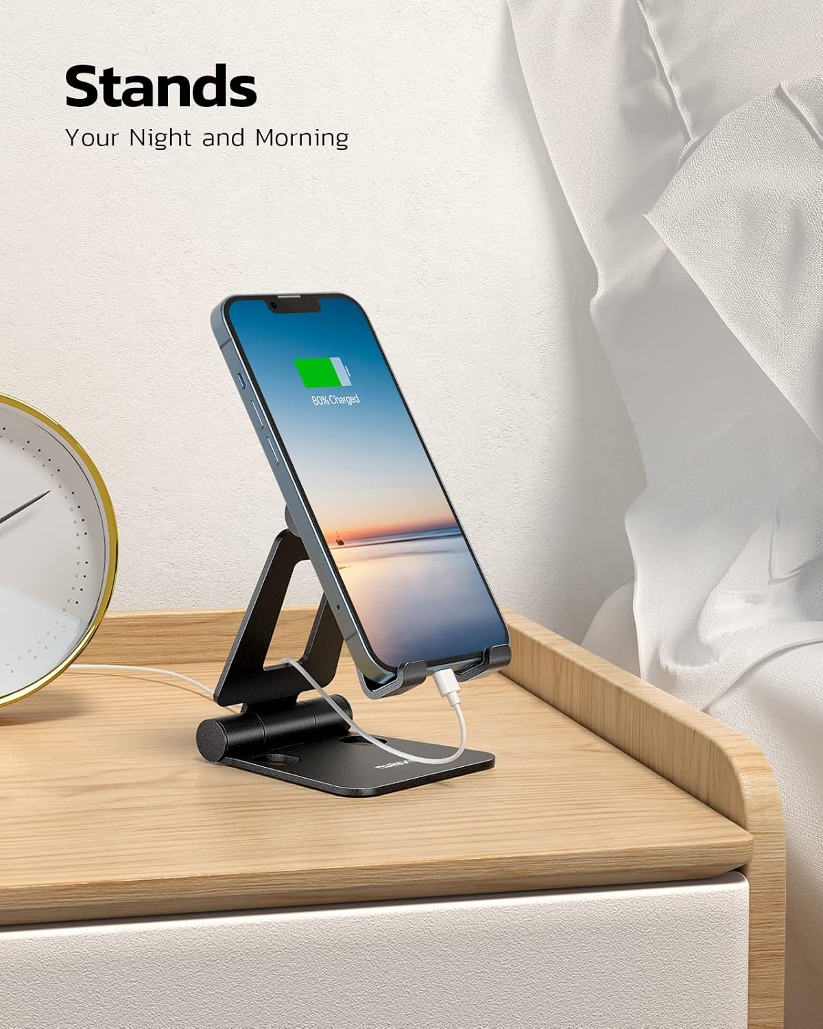 Dual Folding Aluminum Desktop Phone Stand