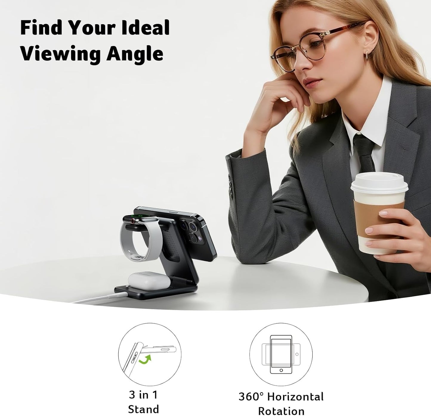 3-in-1 Magnetic Foldable Wireless Charging Station
