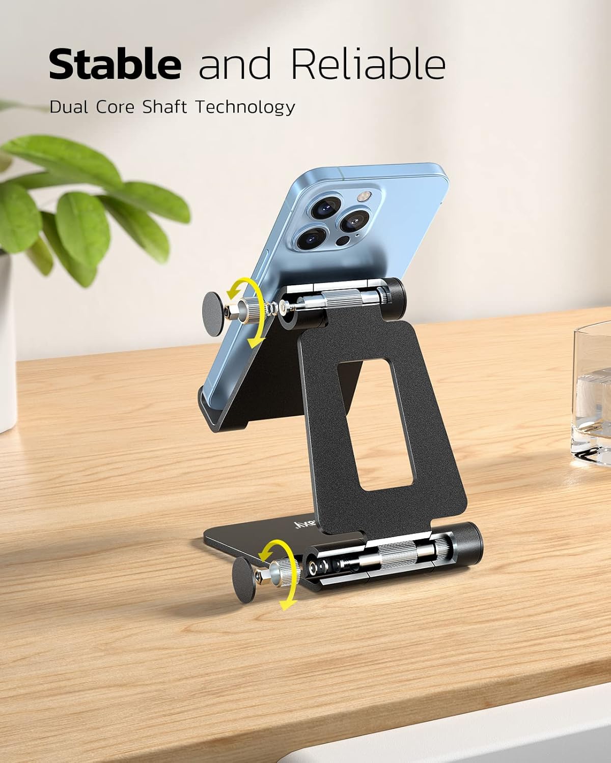 Dual Folding Aluminum Desktop Phone Stand