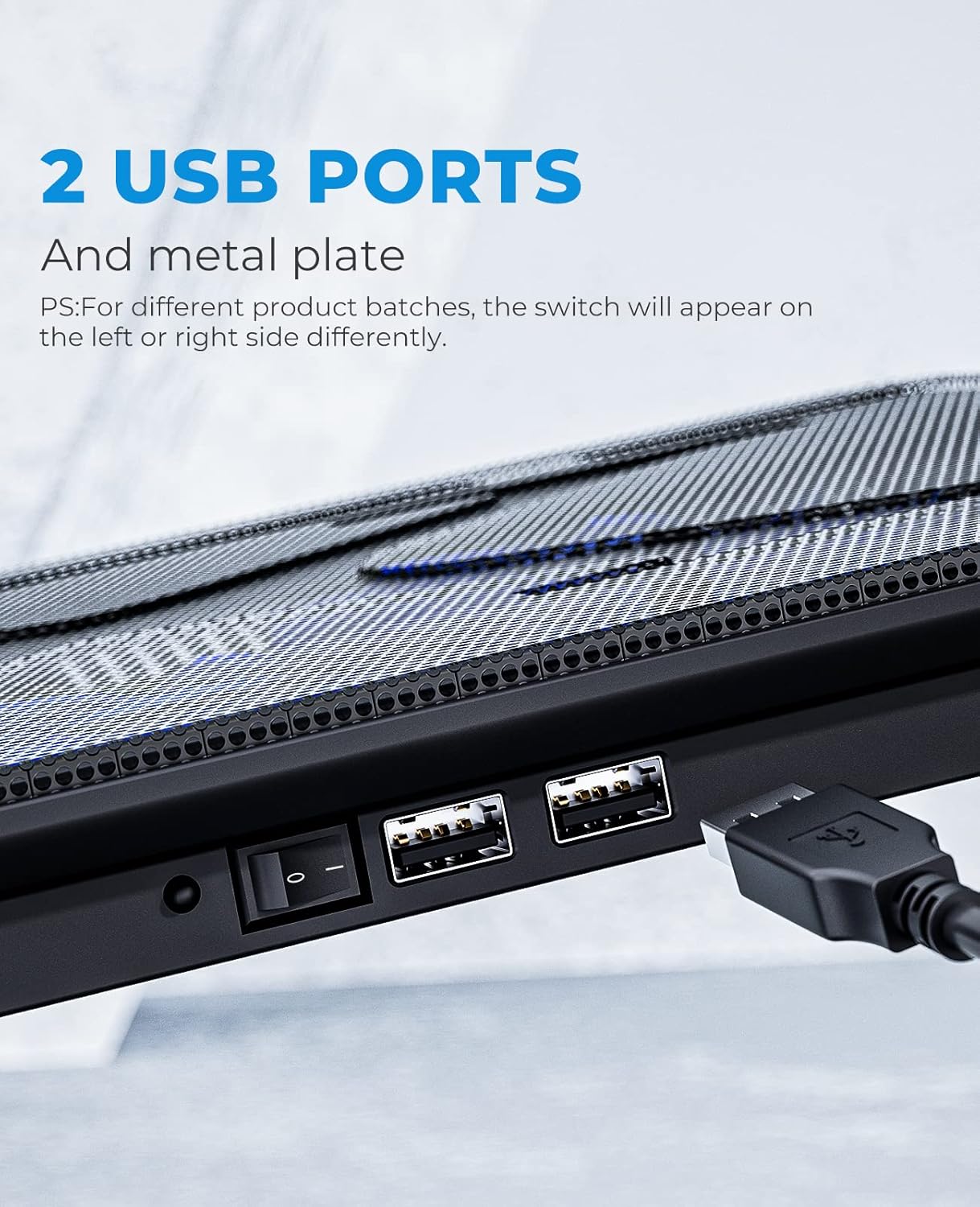 Slim Portable Laptop Cooling Pad with Multi-Fan System