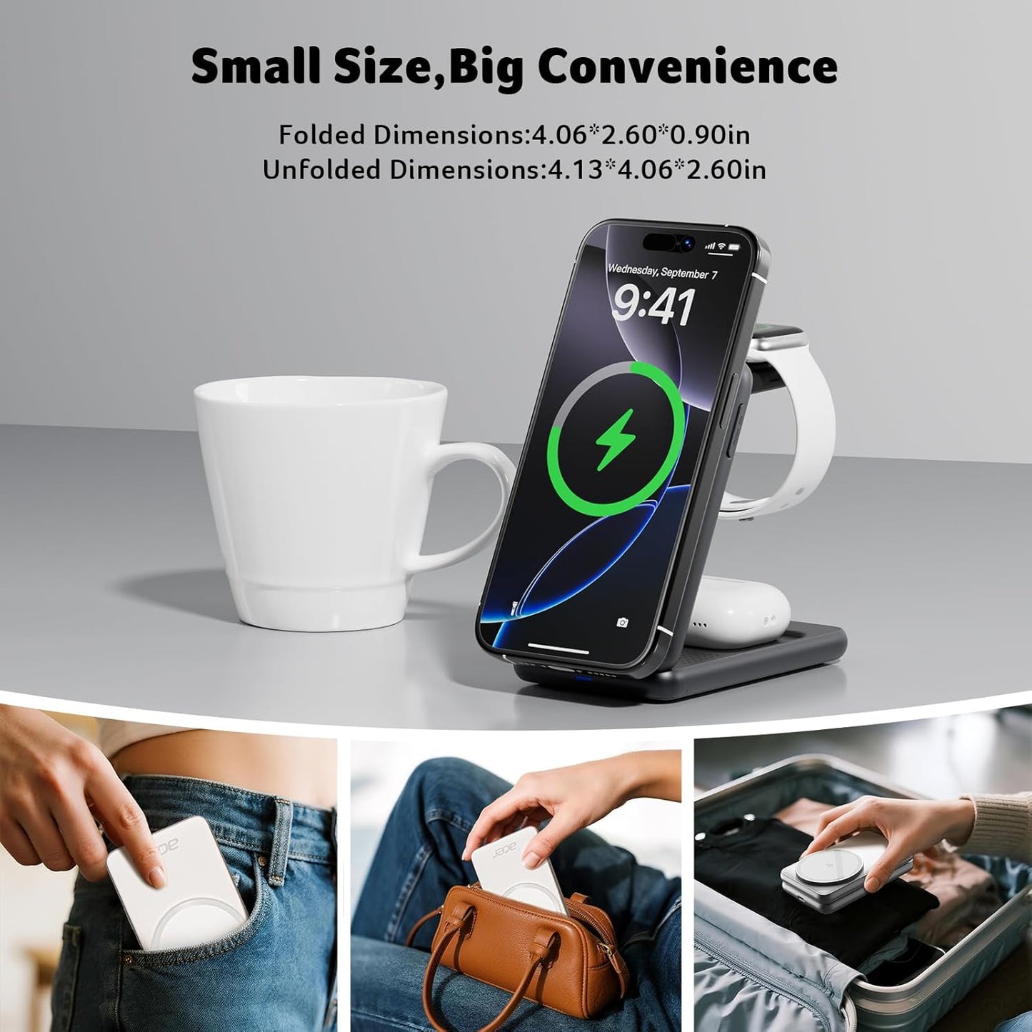 3-in-1 Magnetic Foldable Wireless Charging Station