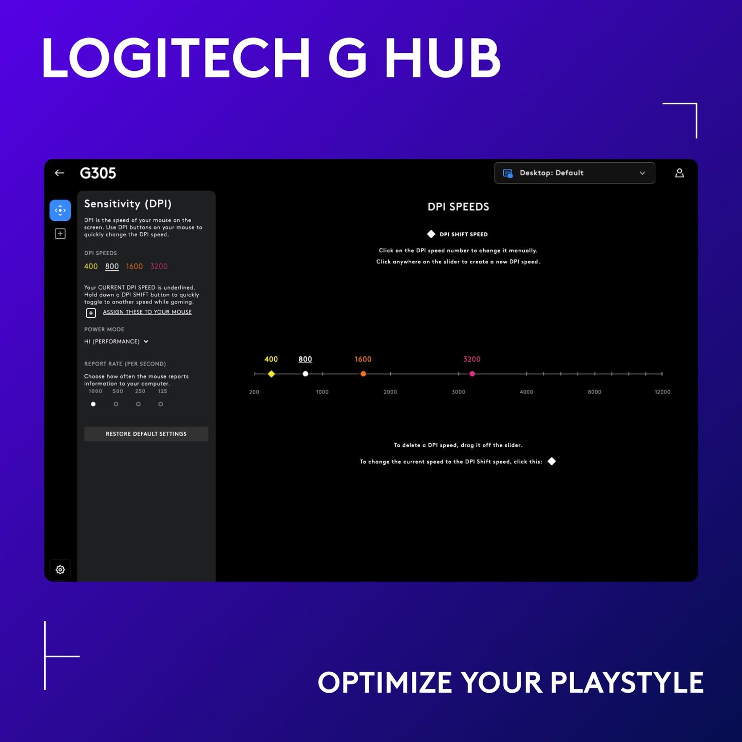 Logitech G305 Lightspeed Wireless Gaming Mouse, Hero Sensor, 12,000 DPI