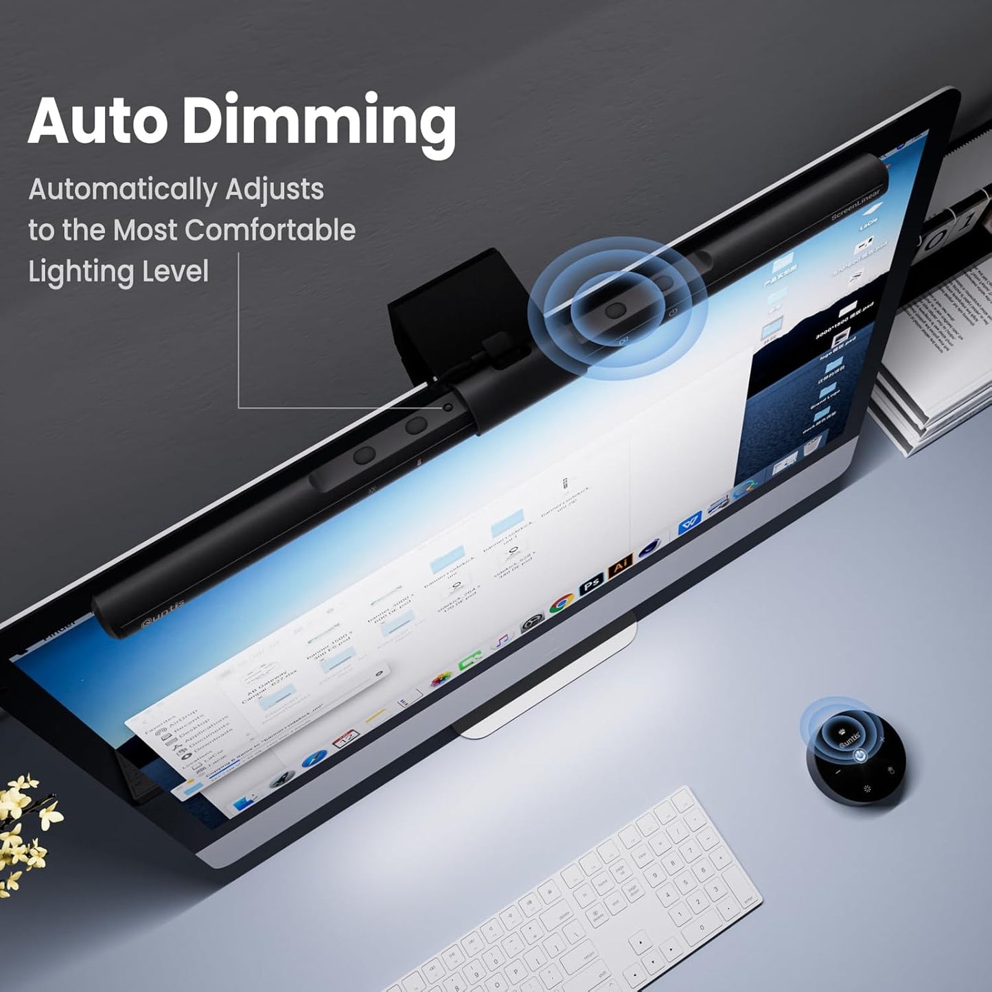 Computer Monitor Light Bar with Auto-Dimming & Touch Control