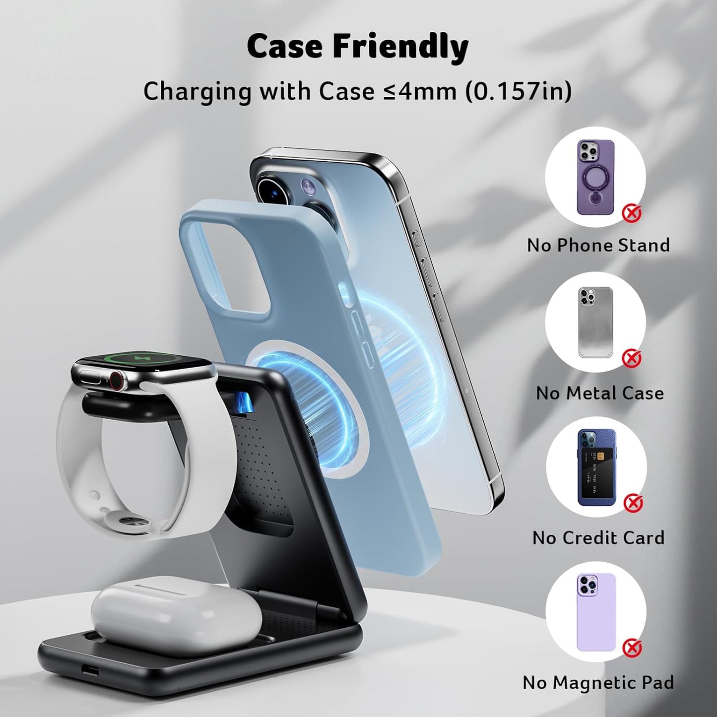 3-in-1 Magnetic Foldable Wireless Charging Station
